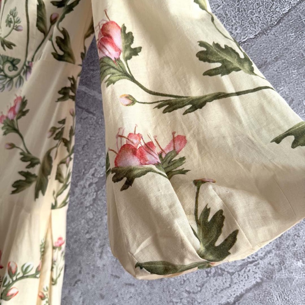 Agua by Agua Bendita Cream Floral Puff-Sleeve Maxi Dress - Picture 6 of 9
